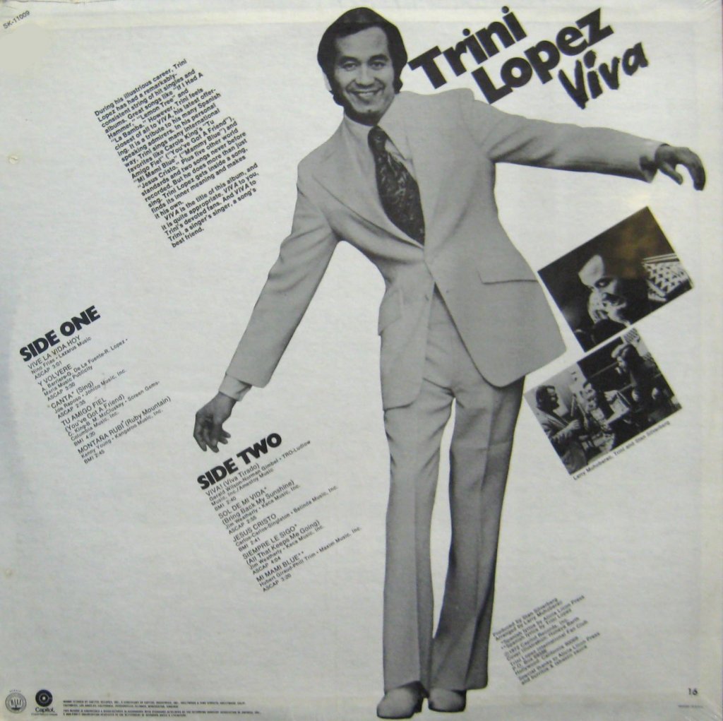 TRINI LOPEZ - Viva - (Capitol) - 1972, comment, review, Spanish, Latin. | WHAT FRANK ...1024 x 1021