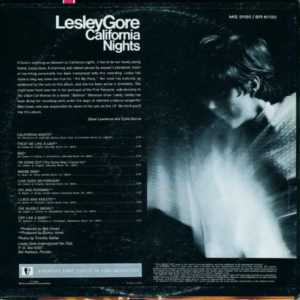 LESLEY GORE – California Nights - back